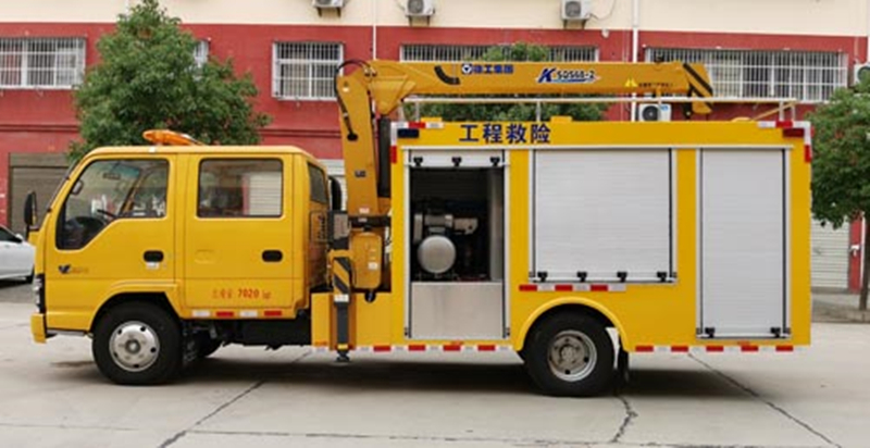 五十铃600P双排中部带吊机工程救险车|抢险工具车|产品|抢险车|排水车|救险车|电源车|排涝车|程力救险车厂家